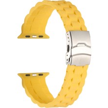 Casestreet Apple Watch Se 2 2023 44MM Kordon Mat Silikon Ayarlanabilir Krd 72 Sarı