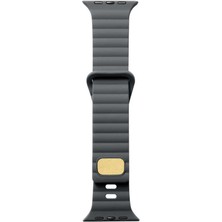 Smcase Apple Watch Se 2 2023 40MM Kordon Silikon Metal Tokalı Ayarlanabilir KRD73 Gri