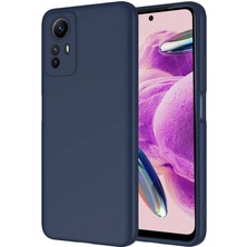 Smcase Xiaomi Redmi Note 12S Kılıf Mara Lansman Silikon Mat Soft Kamera Korumalı Lacivert