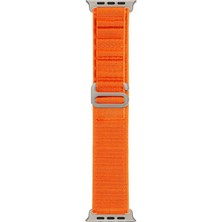 Dlrcase Apple Watch 9 45MM Kordon Ayarlanabilir Kumaş HS06 Turuncu