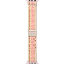 Smcase Apple Watch 9 45MM Kordon Hasır Strap Kayış KRD91 Pembe