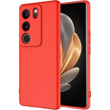 Smcase Vivo V29 5g Kılıf Mara Lansman Silikon Mat Soft Kamera Korumalı Kırmızı
