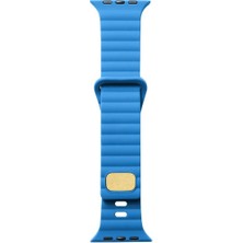 Dlrcase Apple Watch Ultra 2 Kordon Silikon Metal Tokalı Ayarlanabilir KRD73 Mavi