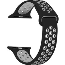 Smcase Apple Watch Se 2 2023 40MM Kordon Delikli Çift Renk Silikon Antrasit