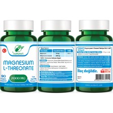 Yurdavit Magnesium L-Threonate 2000 mg 3 x 90 Vegan Kapsül Magnezyum 159 mg Magnezyum L-Treonat