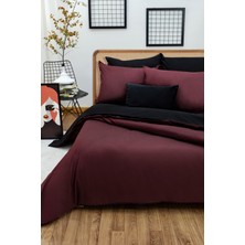 Ely Parker Kolay Ütü Tek Kişilik Nevresim Takımı (100X200 Siyah Lastikli Çarşaf+Yorgan Kılıfı+Y.kılıfı) Bordo