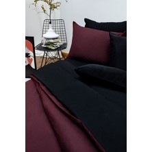 Ely Parker Kolay Ütü Tek Kişilik Nevresim Takımı (100X200 Siyah Lastikli Çarşaf+Yorgan Kılıfı+Y.kılıfı) Bordo