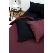 Ely Parker Kolay Ütü Tek Kişilik Nevresim Takımı (100X200 Siyah Lastikli Çarşaf+Yorgan Kılıfı+Y.kılıfı) Bordo