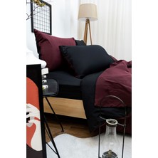 Ely Parker Kolay Ütü Tek Kişilik Nevresim Takımı (100X200 Siyah Lastikli Çarşaf+Yorgan Kılıfı+Y.kılıfı) Bordo