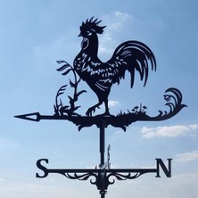 Sunshinee Çiftlik Paslanmaz Çelik Ev Rüzgar Gülü Rüzgar Yönü Göstergesi Yard Ölçme Araçları Açık Horoz Hayvan Braketi (Yurt Dışından)