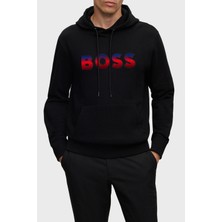Boss Degrade Logolu Pamuklu Kapüşonlu Regular Fit Sweat Erkek Sweat 50499560 001
