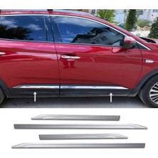 ZNZ Oto Aksesuar Opel Grandland x Krom Yan Kapı Çıtası 4 Parça 2017 ve Sonrası Paslanmaz Çelik