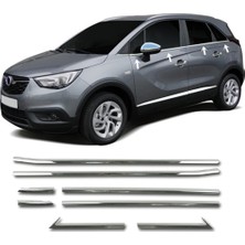 ZNZ Oto Aksesuar Opel Crossland X 2017 Sonrası Krom Cam Alt Çıta 8 Parça P.çelik