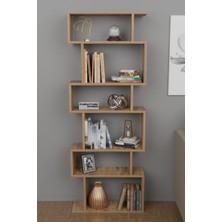 Cmkstore Dekoratif Kitaplık 7 Raflı Kütüphane Raf Ünitesi Atlantik Çam