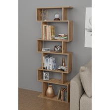 Cmkstore Dekoratif Kitaplık 7 Raflı Kütüphane Raf Ünitesi Atlantik Çam