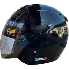 Sway Sw 700 Motosiklet Parlak Siyah Yarım Kask
