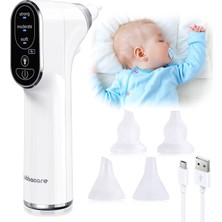 Bubbacare Burun Aspiratörü, LED Işıklı Bebek Için  4 Silikon Burun Temizleme Nozullu