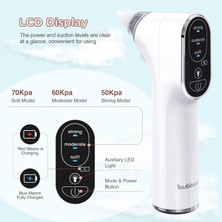 Bubbacare Burun Aspiratörü, LED Işıklı Bebek Için  4 Silikon Burun Temizleme Nozullu
