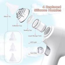 Bubbacare Burun Aspiratörü, LED Işıklı Bebek Için  4 Silikon Burun Temizleme Nozullu