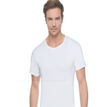 Güzel Kaman Tutku Beyaz Erkek Pamuklu Bisiklet Yaka Yarım Kollu(4 Numara )6 Adet Kaliteli Kullanışlı Uzun Ömürlü