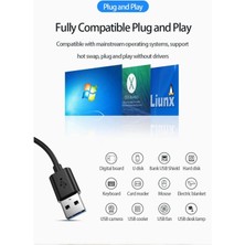 Favors USB 3.0 Hub Çoğaltıcı 4'lü 5gbps Super Speed USB Çoklayıcı 30 cm Kablolu