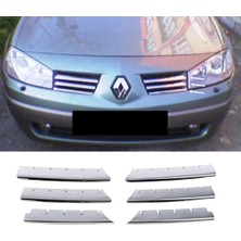 ZNZ Oto Aksesuar Renault Megane 2 2002-2006 Arası Krom Ön Panjur 6 Parça P.çelik