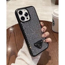 Gritty Iphone 15 Uyumlu Full Parlak Taş Yüzeyli Lux Kılıf