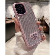 Gritty Iphone 15 Uyumlu Full Parlak Taş Yüzeyli Lux Kılıf