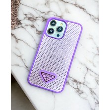 Gritty Iphone 15 Uyumlu Full Parlak Taş Yüzeyli Lux Kılıf