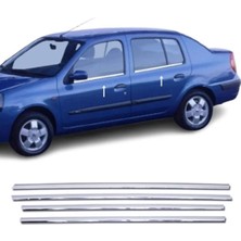 ZNZ Oto Aksesuar Renault Clio 2 Hb Krom Cam Çıtası 4 Prç. 1998-2005 Arası P. Çelik