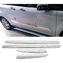 ZNZ Oto Aksesuar Ford Tourneo Courier Krom Yan Kapı Çıtası 4 Prç. 2014 Üzeri P.çelik
