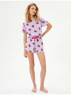 Koton Pijama Takımı Kısa Kollu Şortlu Pamuklu Baskılı