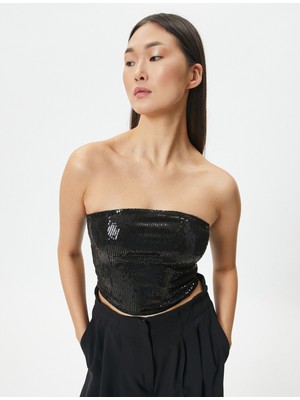 Koton Melis Ağazat x Koton - Payetli Straplez Büstiyer