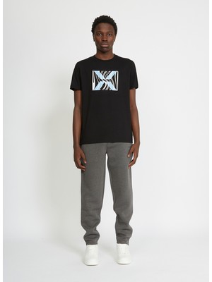 John Richmond Bisiklet Yaka Siyah Erkek T-Shirt UMA23001TS