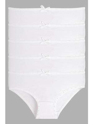 Nicoletta Kız Çocuk Külot 5 Li Paket Likralı Beyaz