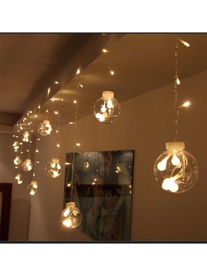 MR Shopping Mr Top Perde LED Işık|8 Modlu Animasyonlu 12 Saçaklı ve 2,7 Metre Gün Işığı Dekoratif LED Aydınlatma