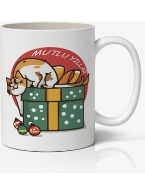 Nostaljik Lezzetler Yılbaşı Temalı Kupa Bardak Baskılı Kahve Kupa Bardak Model 5