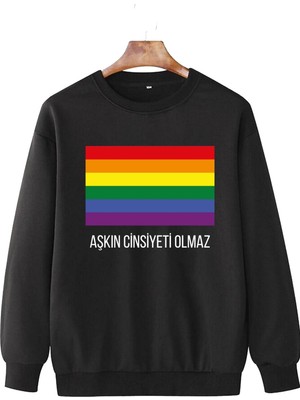 Lepiska Kişiye Özel Sweatshirt - Unisex Bayrak ve Altına Yazı Yazılan İçi Pamuklu Yumuşacık Sweatshirt