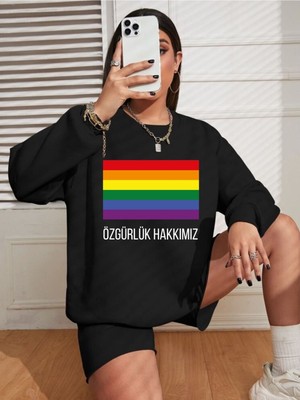 Lepiska Kişiye Özel Sweatshirt - Unisex Bayrak ve Altına Yazı Yazılan İçi Pamuklu Yumuşacık Sweatshirt