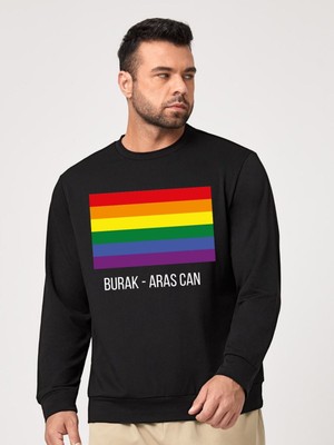 Lepiska Kişiye Özel Sweatshirt - Unisex Bayrak ve Altına Yazı Yazılan İçi Pamuklu Yumuşacık Sweatshirt