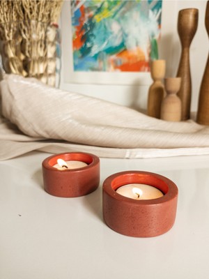 Terracotta Dekoratif Tealight Mumluk