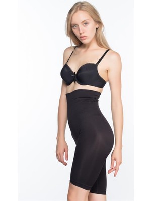 MiraLive Siyah Emay 3200 Pantolon Altı Soft Double Boxer Korse