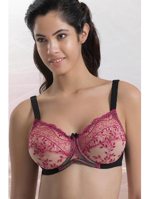 Siyah Bordo Emay 148 B Balenli Toparlayıcı Sütyen
