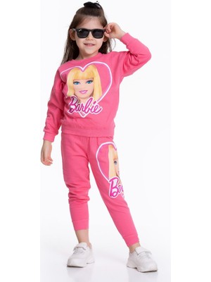 Diamondstar Kız Çocuk  Barbie Çiçek  Baskılı Bisiklet Yaka  Eşofman Takımı 2/8 Yaş