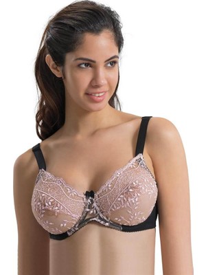 Siyah-Pembe Emay 148 B Balenli Toparlayıcı Sütyen