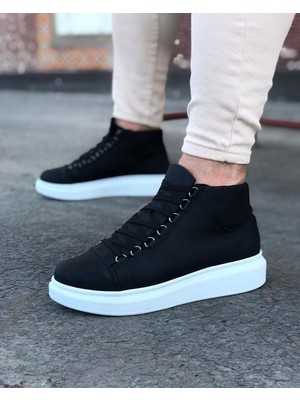 Afrodit Giyim CLZ741 - Siyah Bağcıklı Sneakers  Yarım Bilek Bot