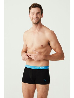 U.S. Polo Assn. Erkek Siyah 3'lü Boxer Desensiz Tasarımı ile Şık ve Rahat