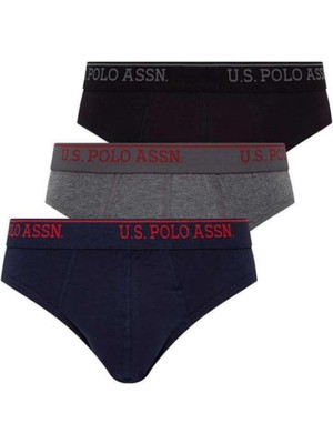 U.S. Polo Assn. Erkek Siyah Antrasit Melanj Lacivert 3'lü Slip 80436