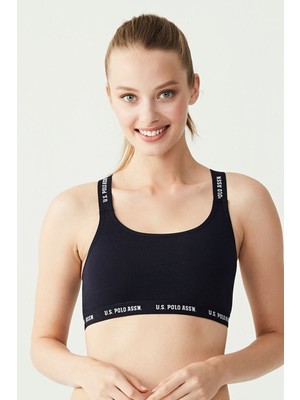 U.S. Polo Assn. Kadın Lacivert Çapraz Askılı Büstiyer Yüksek Destekli %95 Pamuk %5 Elastan 66117