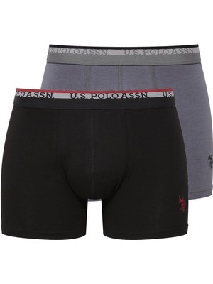U.S. Polo Assn. Erkek Modal Siyah Antrasit 2'li Boxer 80489